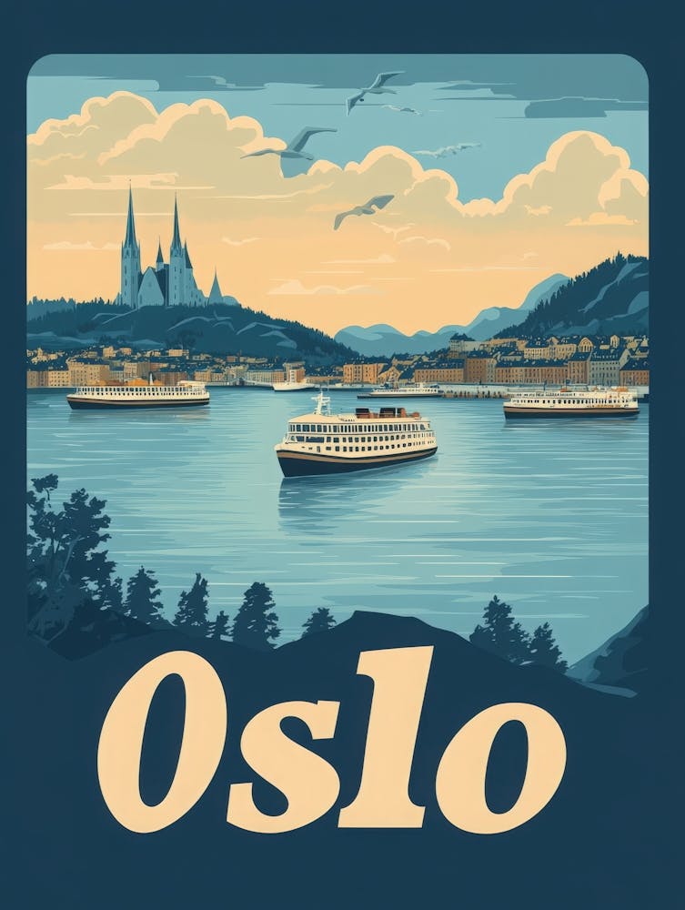 Aihrgdesign A Mid Century Modern Travel Poster For Oslo