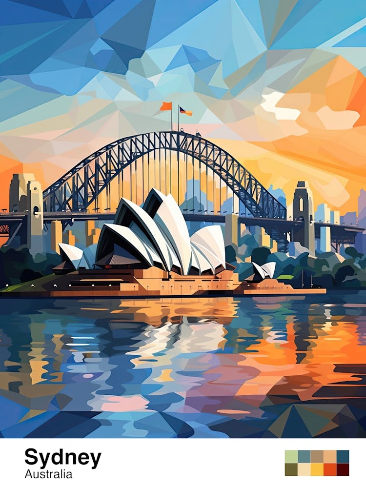 Sydney, Australia, Geometric Illustration 2 Poster
