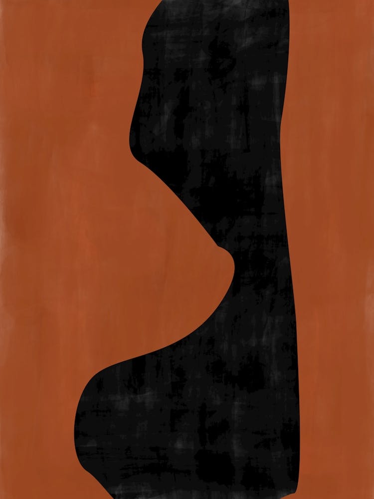 Black And Terracotta Organic Shapes Print No.1