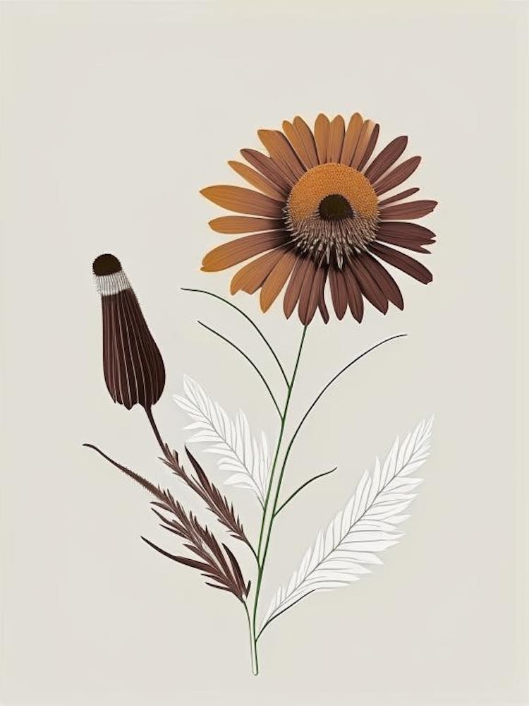 Echinacea Spices And Herbs Retro Minimal 1