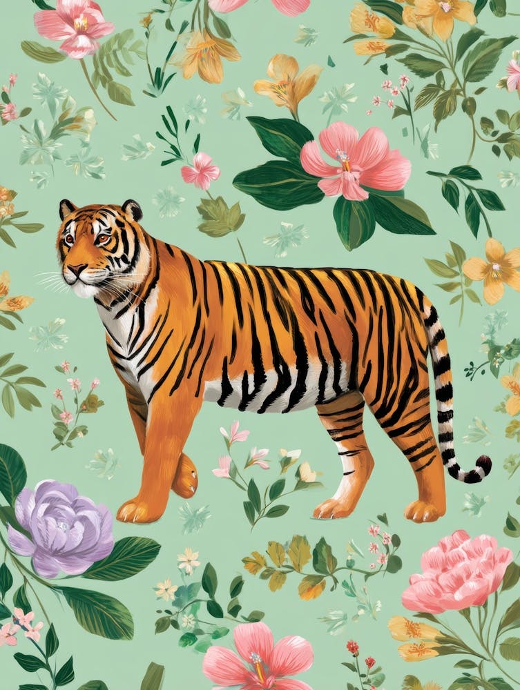 Tiger And Flowers 1