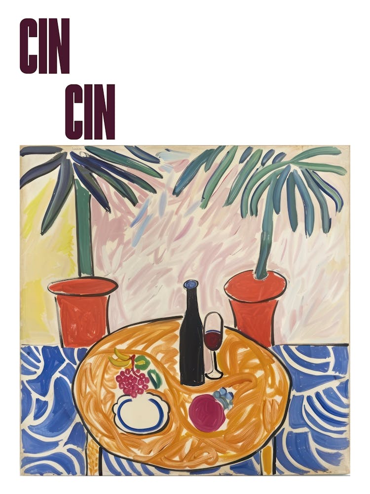 Cin Cin Poster Wine With Friends Matisse Style 3