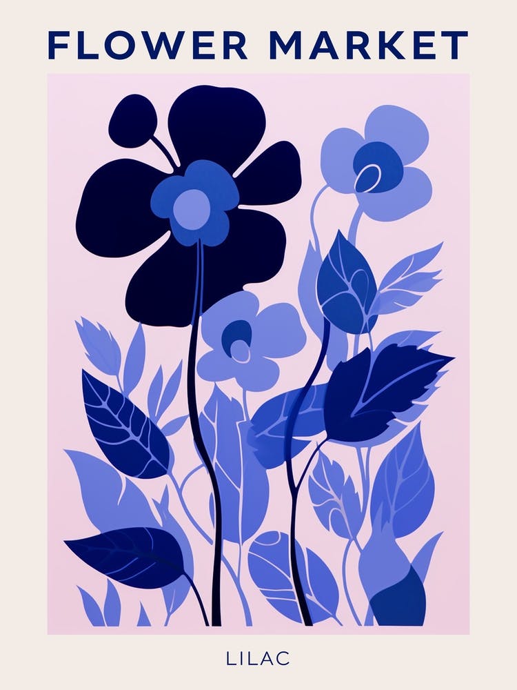 Blue Flower Market Poster Lilac 4