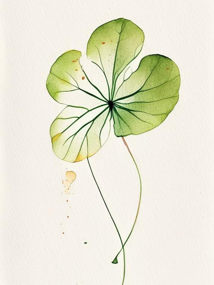 Nasturtium Leaf Minimalist Watercolour 1
