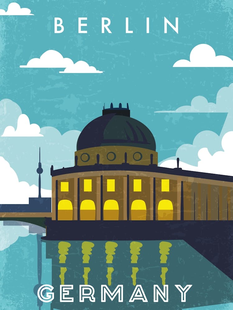 Berlin, Germany — Retro travel minimalist poster