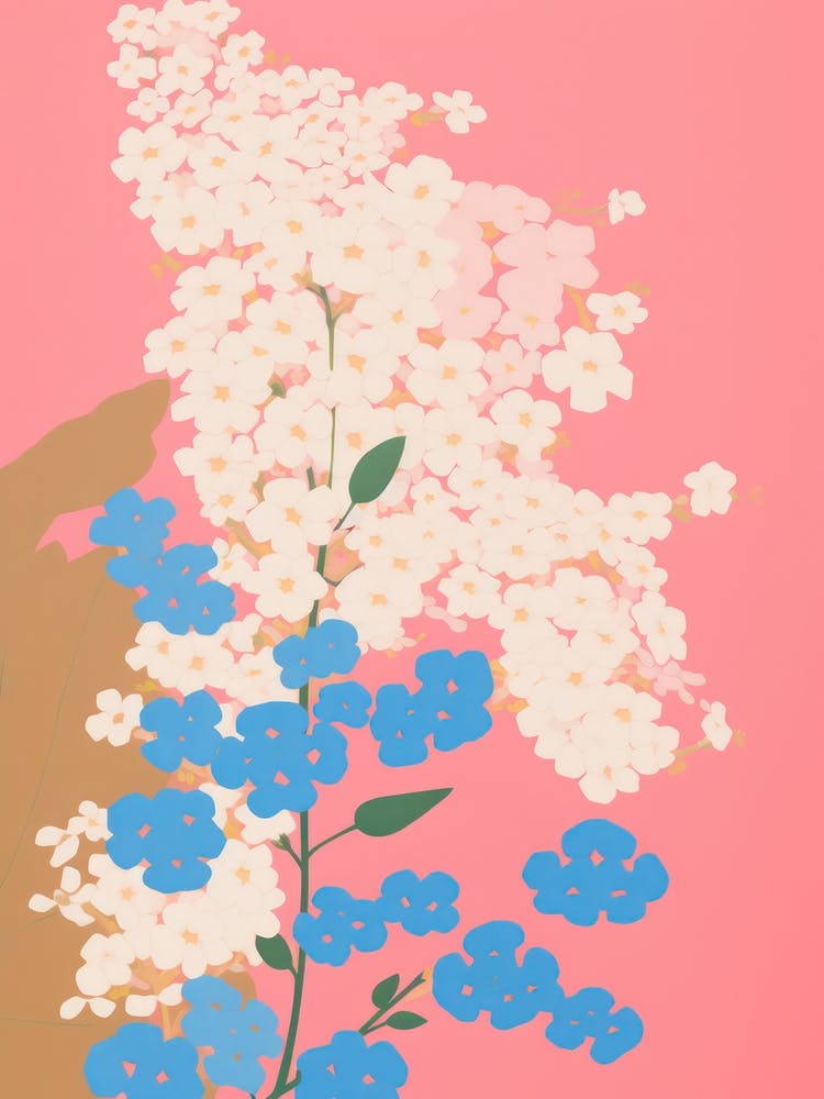 Forget Me Nots Flower Big Bold Illustration 4