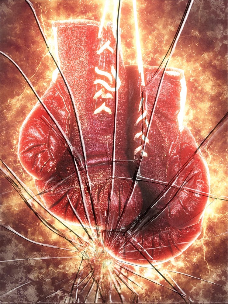 Fiery Leather Boxing Gloves