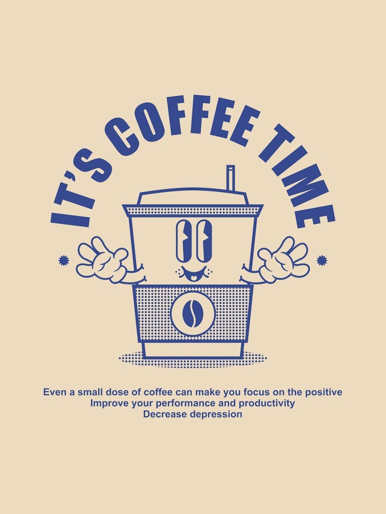 Coffee Quote Print "It's Coffee Time", Coffee Lover Gift, Gift for Him, Morning Coffee Wall Art, Love Coffee