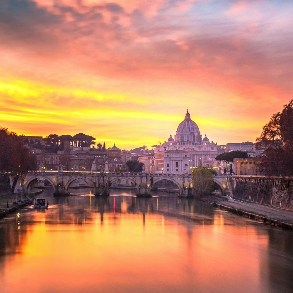 Sunset over the Vatican city