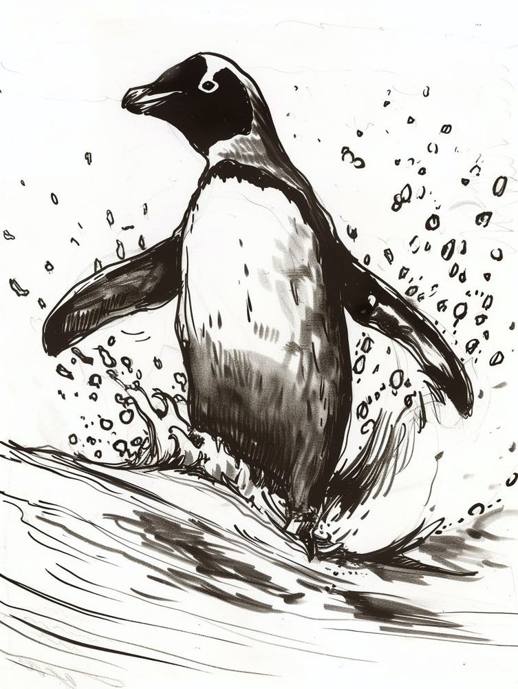 Emperor Penguin Surfing Waves 3