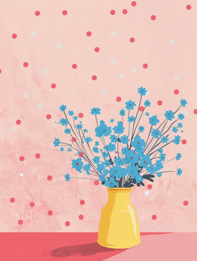 Blaue Blumen In Einer Vase 14