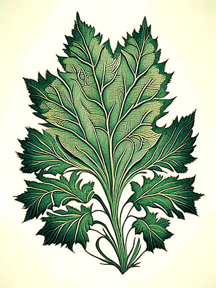 Skullcap Leaf Vintage Botanical 1