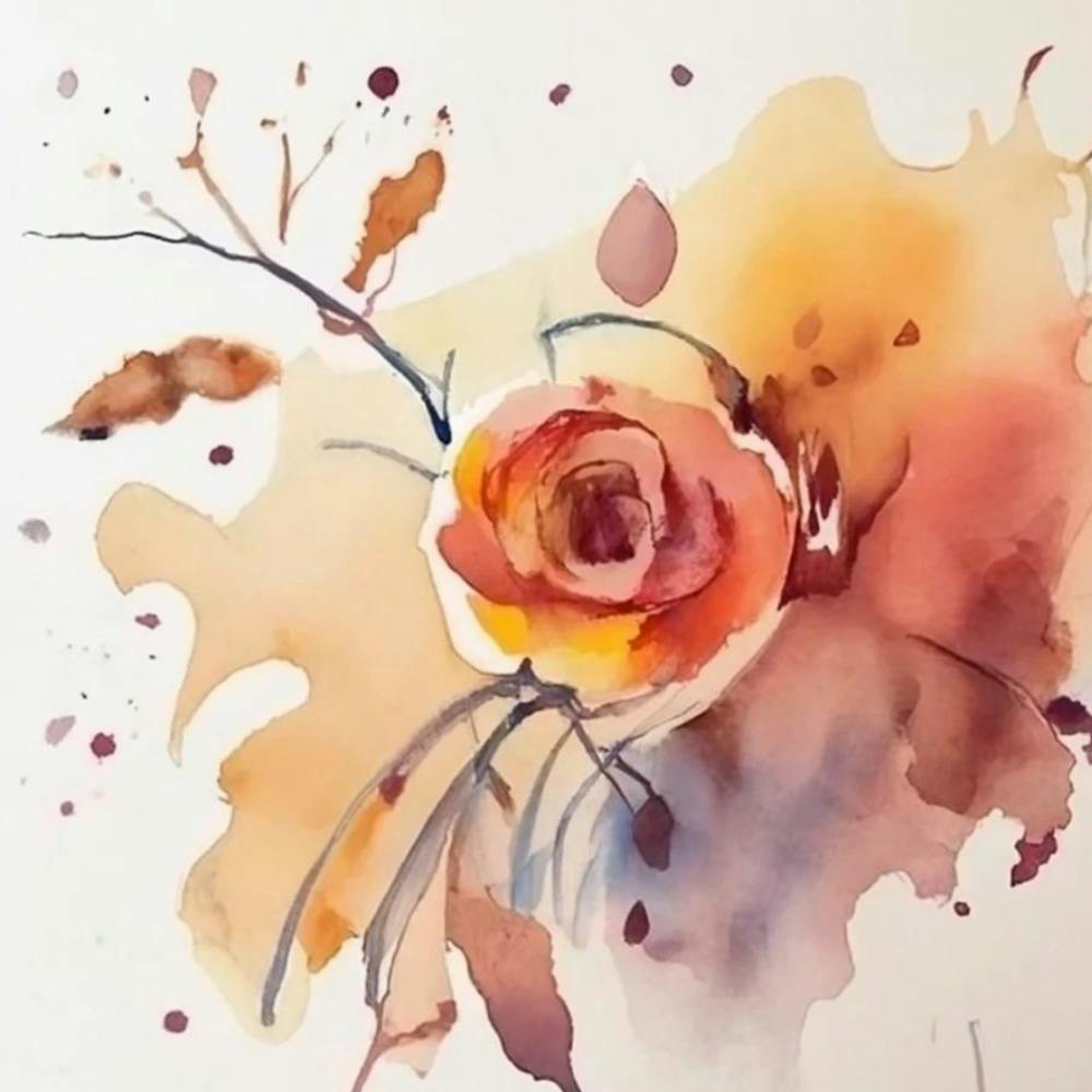 Watercolor Of A Rose