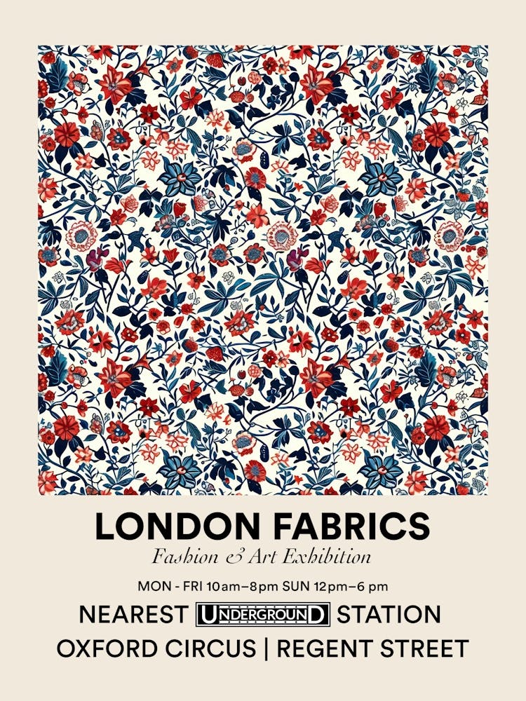 Poster Rose Mist London Fabrics Floral Pattern 2