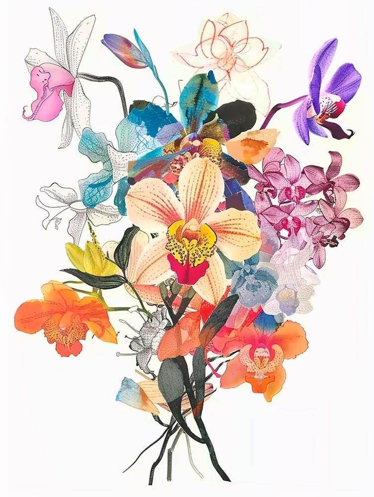 Monkey Orchid Collage Flower Bouquet