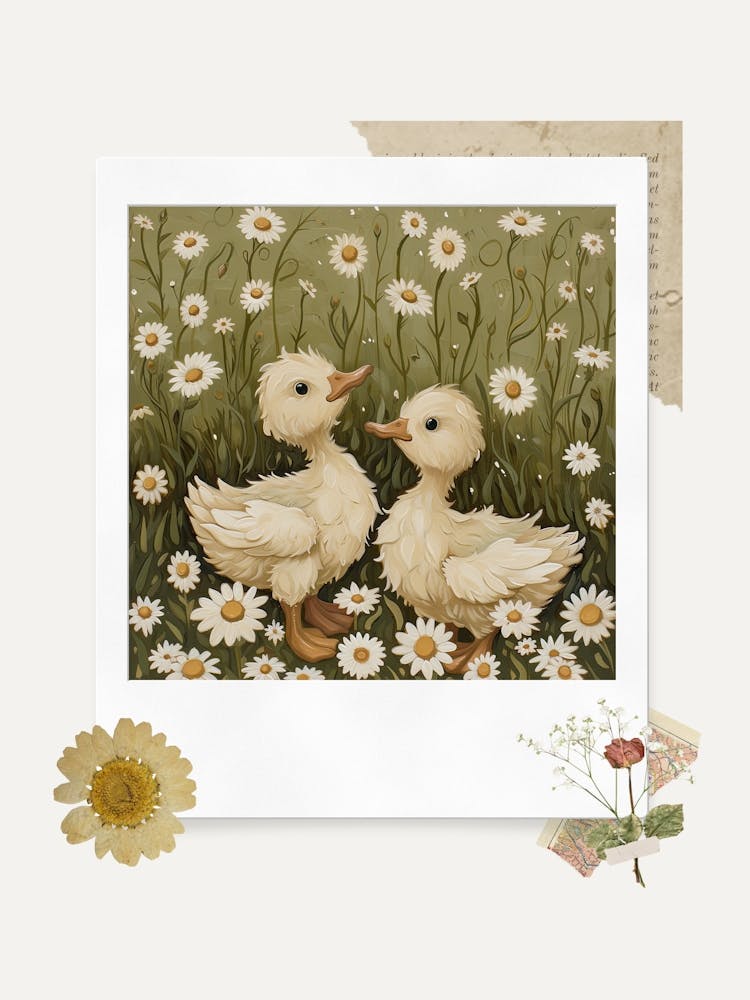 Scrapbook Ducklings Fairycore Painting 7