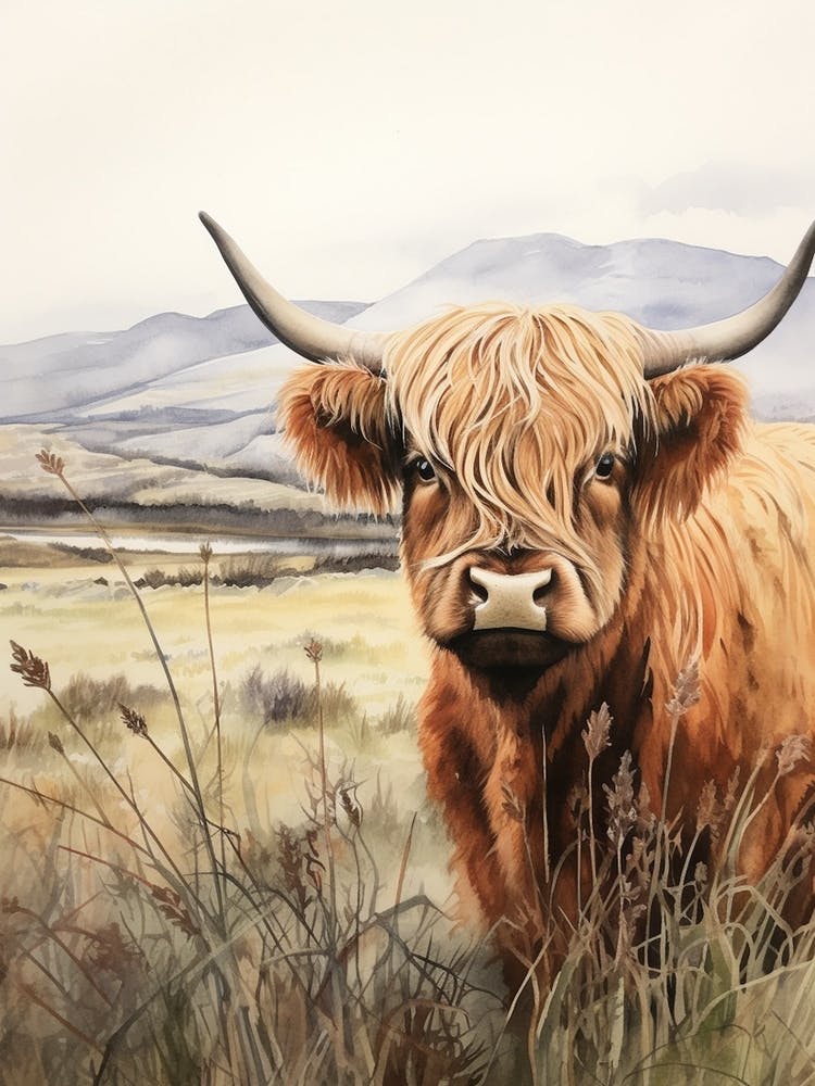 Highland Cow Peeking Out From The Side