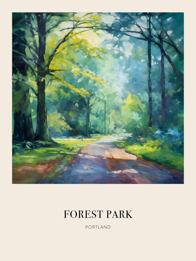 Forest Park Portland United States 4 Vintage Cezanne Inspired Poster