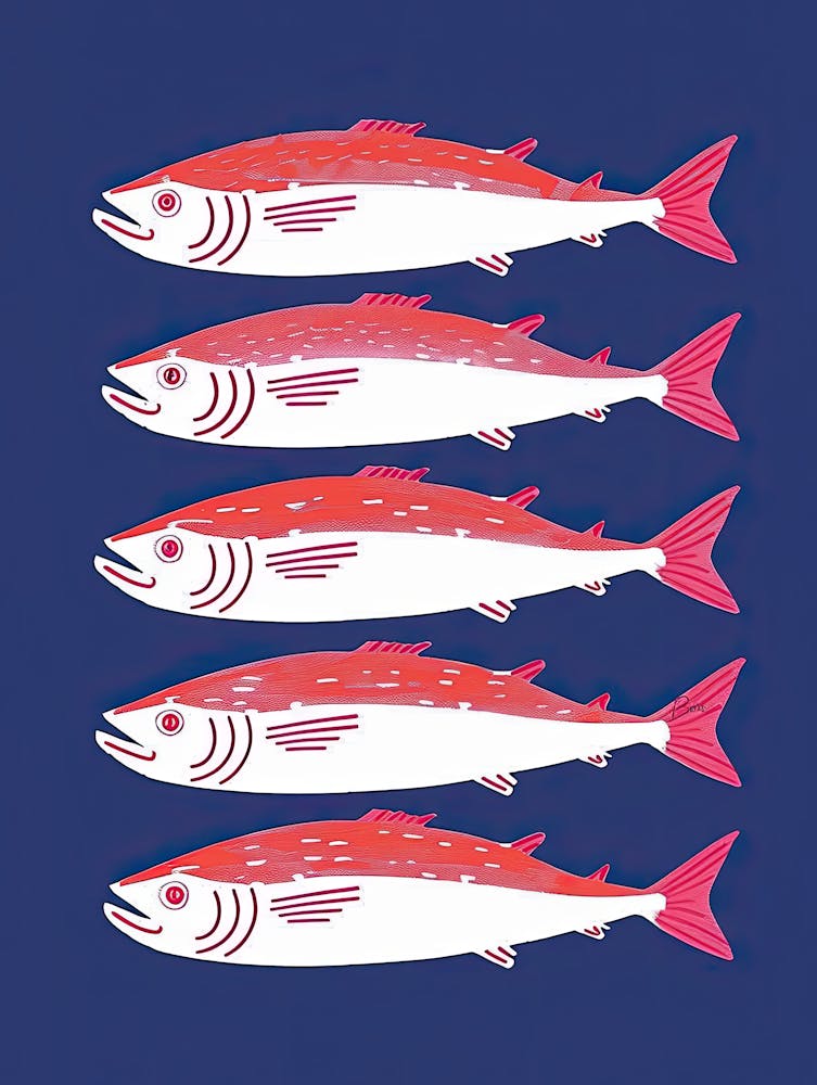 The Graceful School Fish Poster