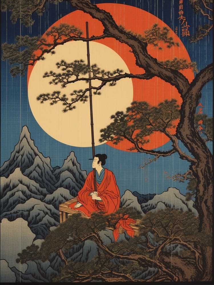 Shikisai No Oka, Japan Vintage Travel Art 1