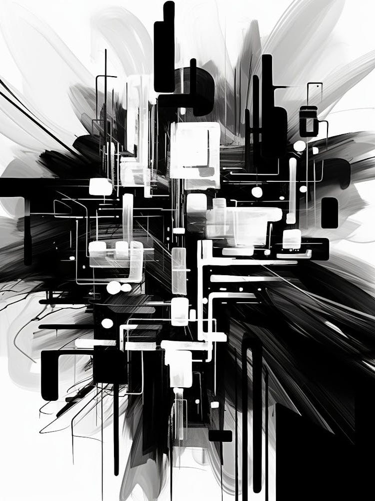 Technology Abstract Black And White 5