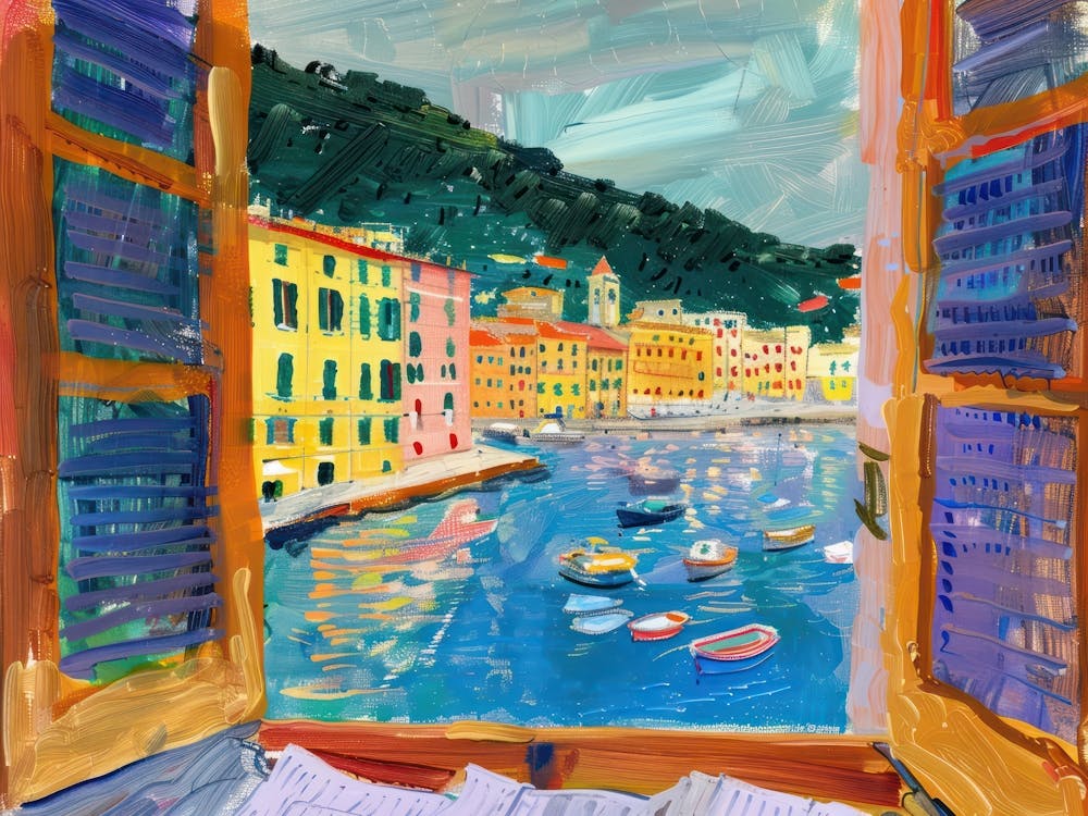 Genoa From The Window View Painting 4