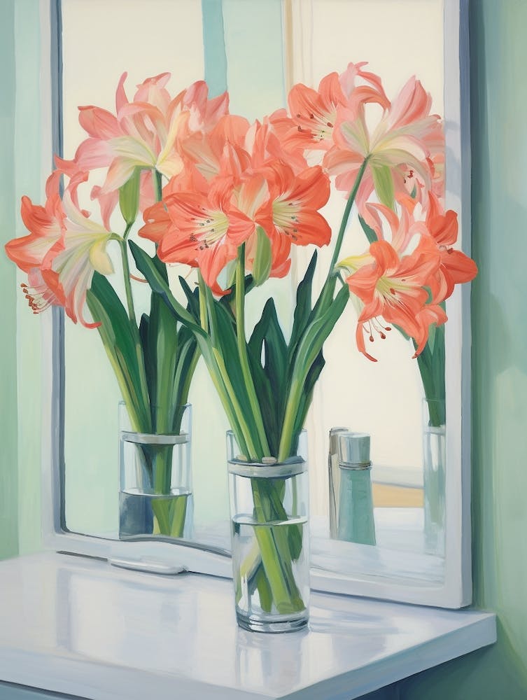 A Vase With Amaryllis, Flower Bouquet 1