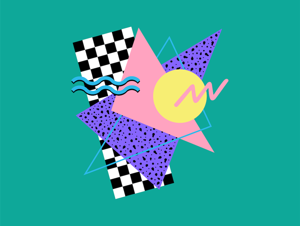 Memphis Patter Checkered Retro 80s Art