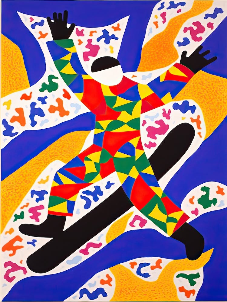 Snowboarding In The Style Of Matisse 3