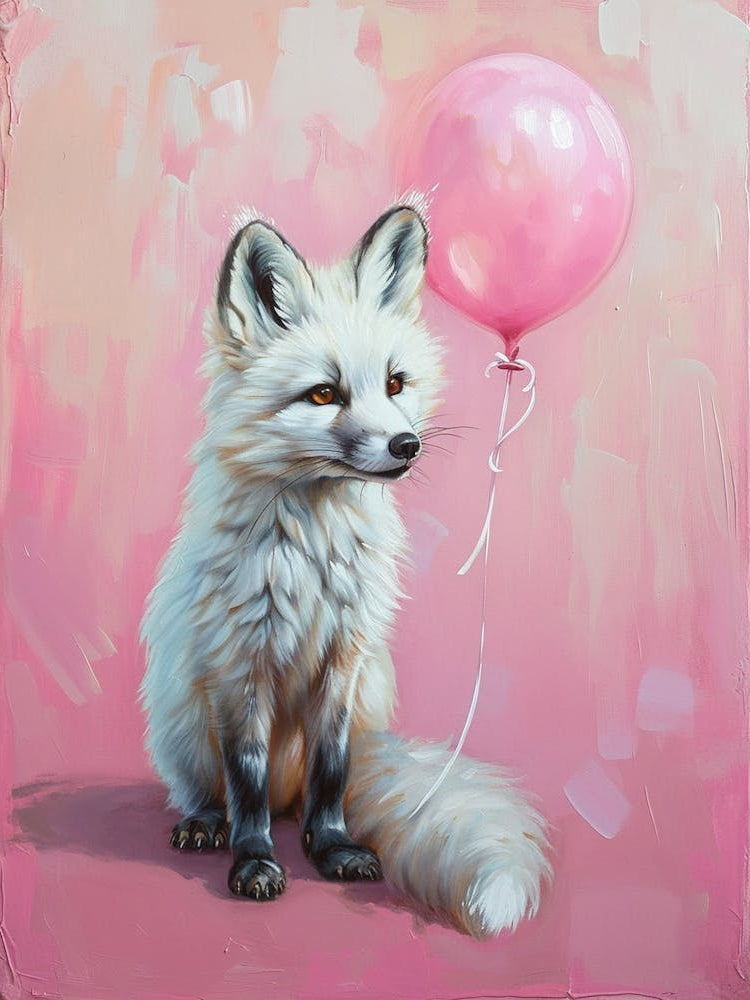 Cute Arctic Fox 1 With Balloon