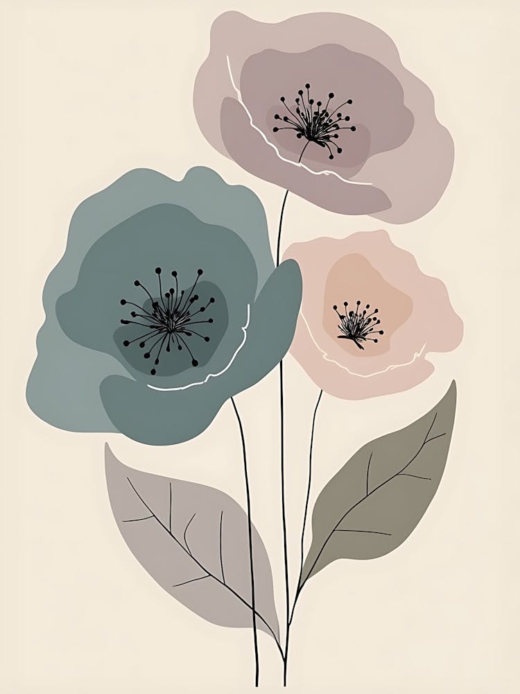 Muted Elegance Soft Floral Symphony