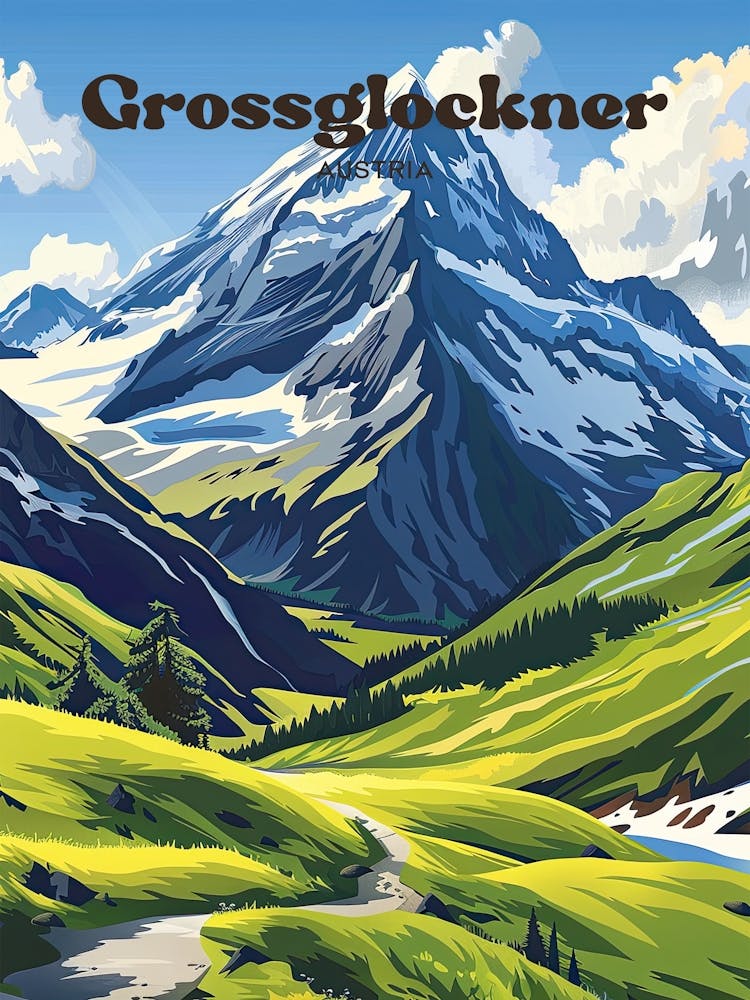 Grossglockner Austria Glockner Art Illustration