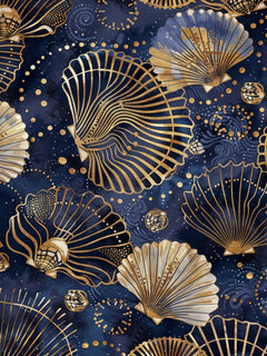 Gold Seashells Art Print by Moving Clouds Art – Fy!