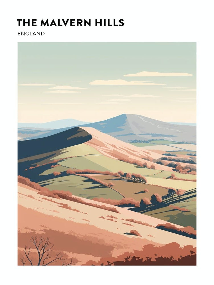 The Malvern Hills England 4 Hiking Trail Landscape Poster
