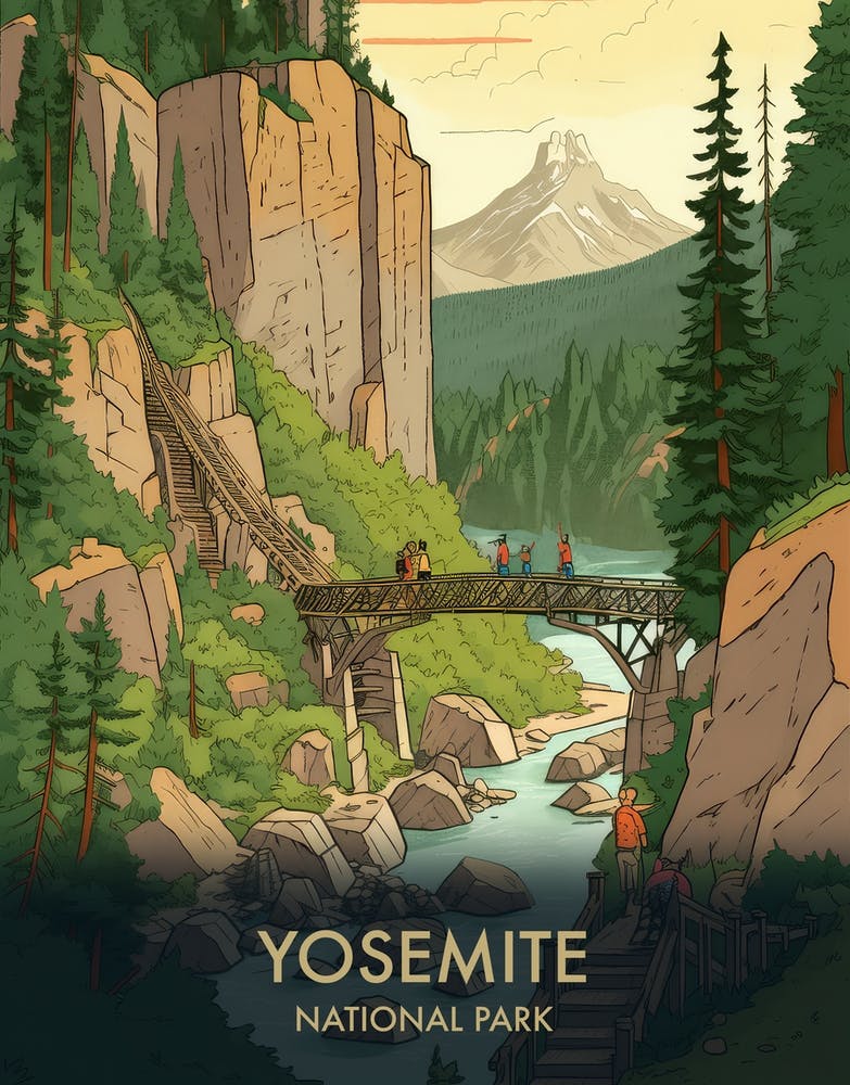 Yosemite National Park Vintage Travel Poster 3