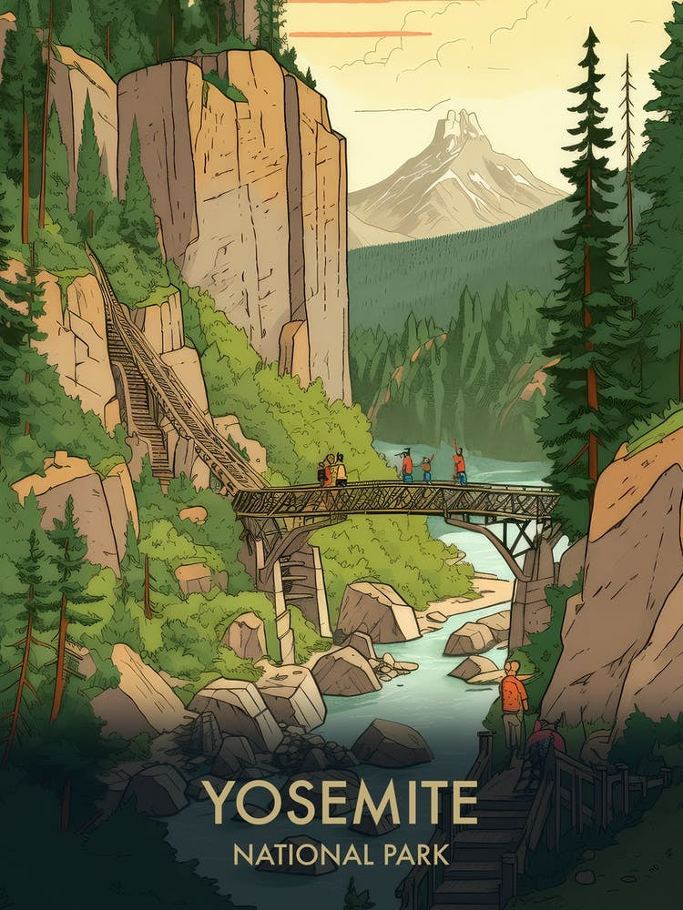 Yosemite National Park Vintage Travel Poster 3
