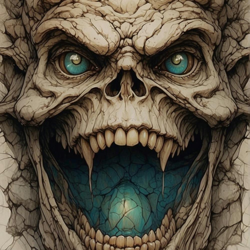 Skull With Blue Eyes