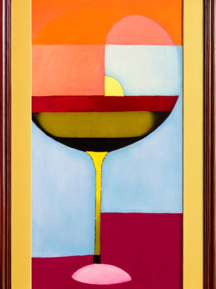 French MCocktail Poster artini Paul Klee Inspired Abstract Cocktail Poster