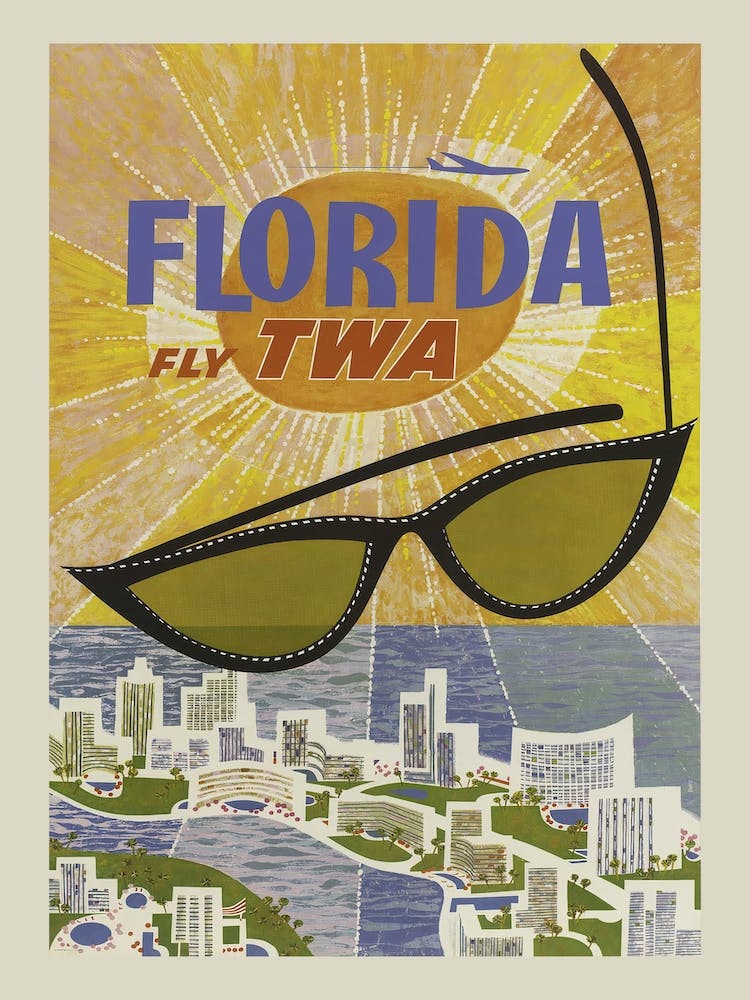 Fly Twa Florida David Klein 1960