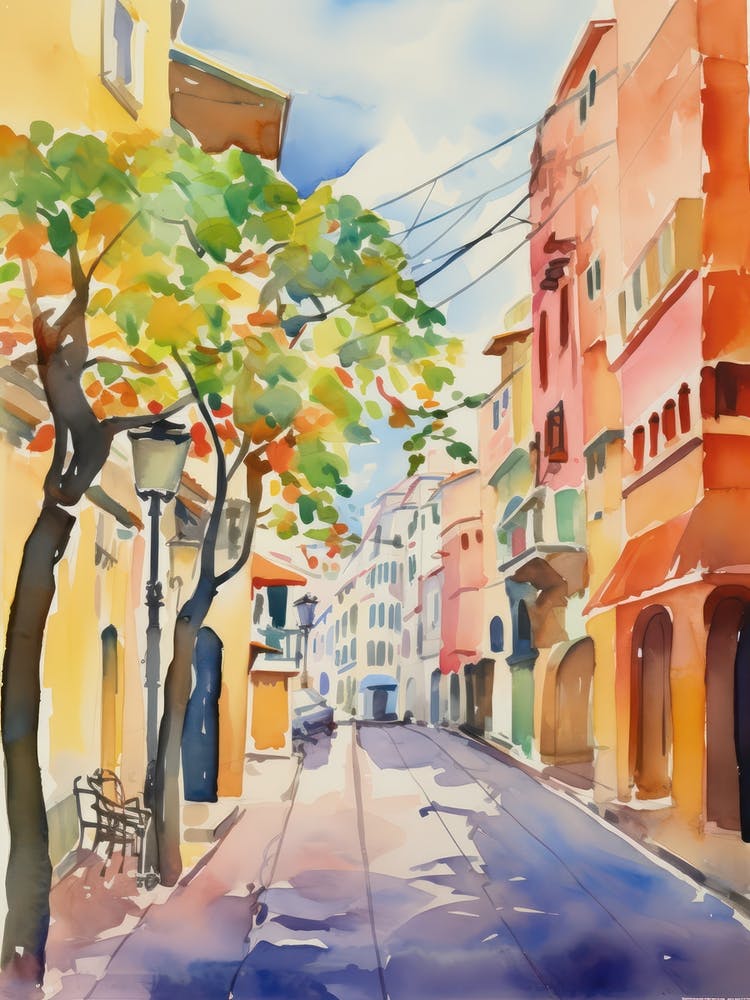 Salerno, Italy Watercolour Streets 3
