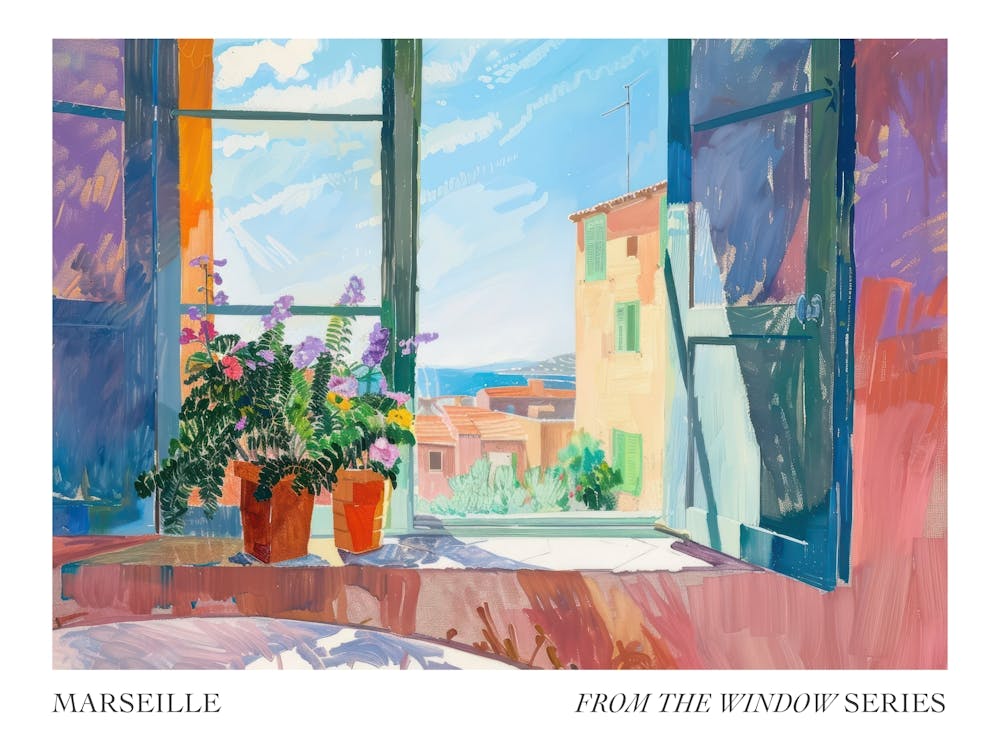 Marseille From The Window Series Poster Painting 2