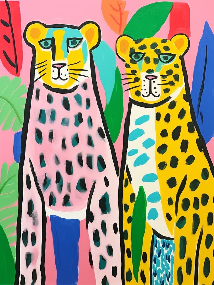 Colourful Kids Animal Art Leopard 3