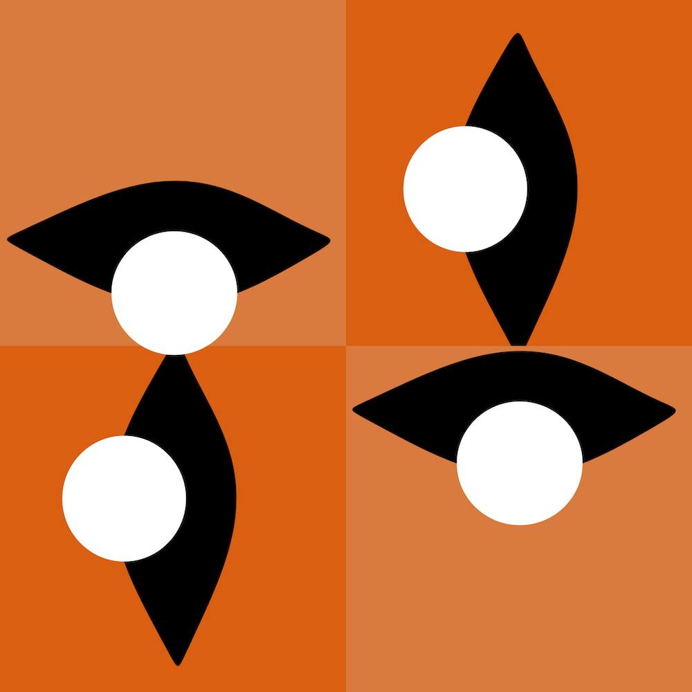Orange Kariertes Auge
