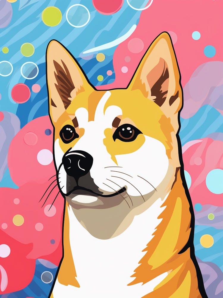 Pop Art Cartoon Shiba Inu 4