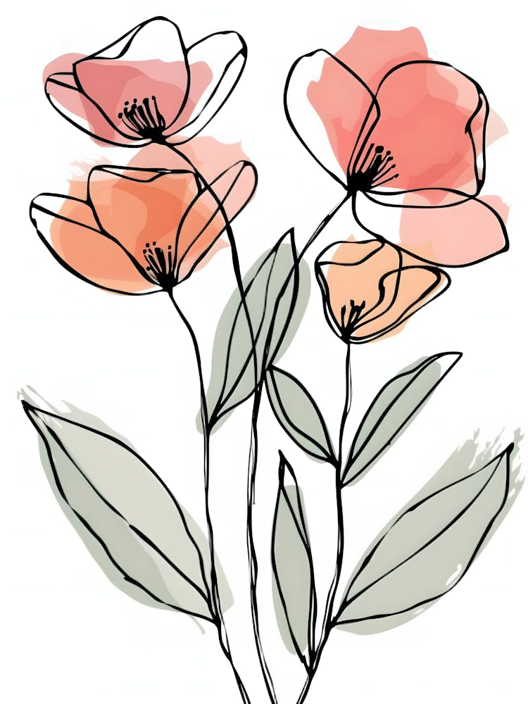 Minimalist Flower Line Art 6