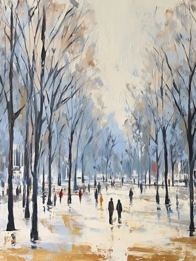 Winter City Park Painting Hyde Park London 5