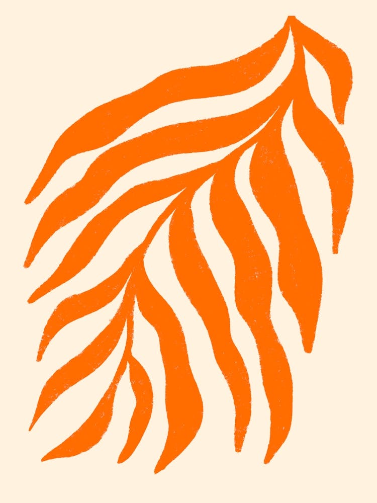 Orange Silhouette Textured Branch 3