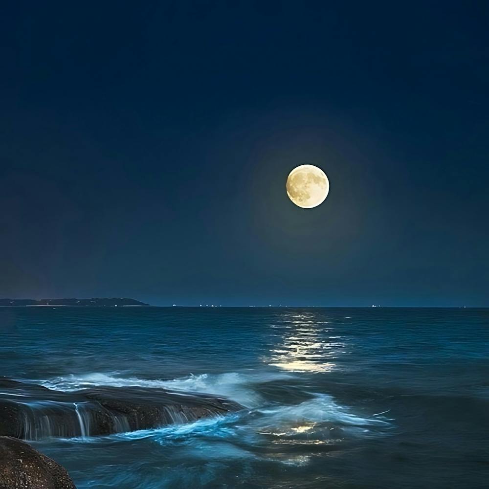Full Moon Over The Ocean 4