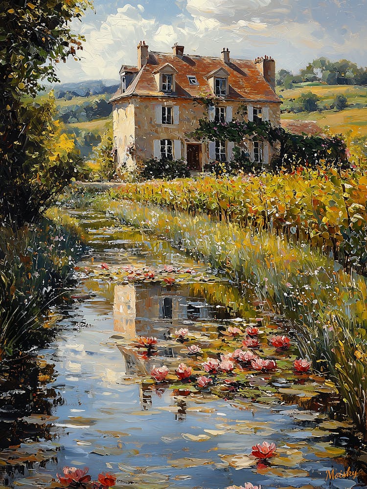 Lily Pond, Impressionist Oil Painting – Inspired by