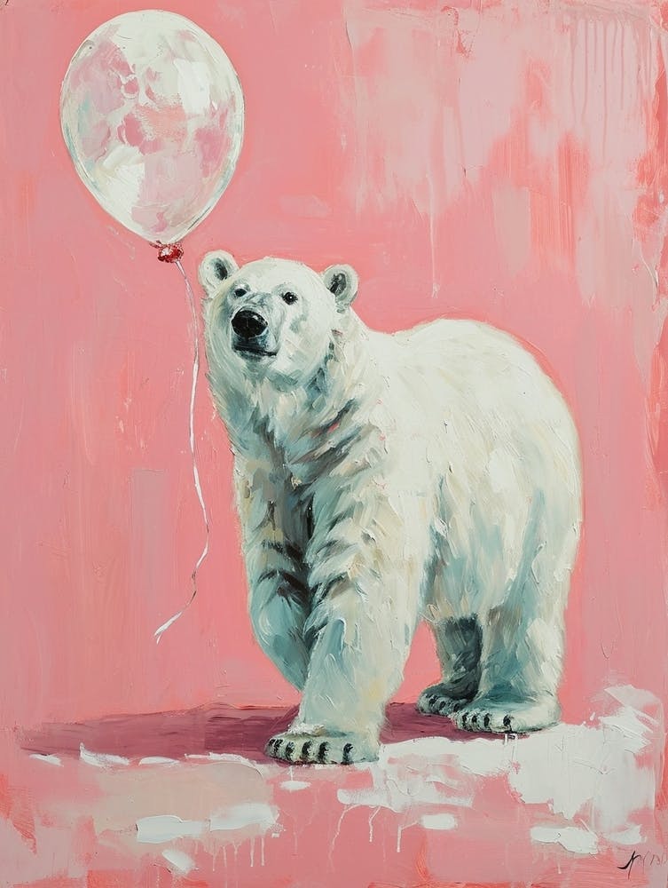 Cute Polar Bear 5 With Balloon